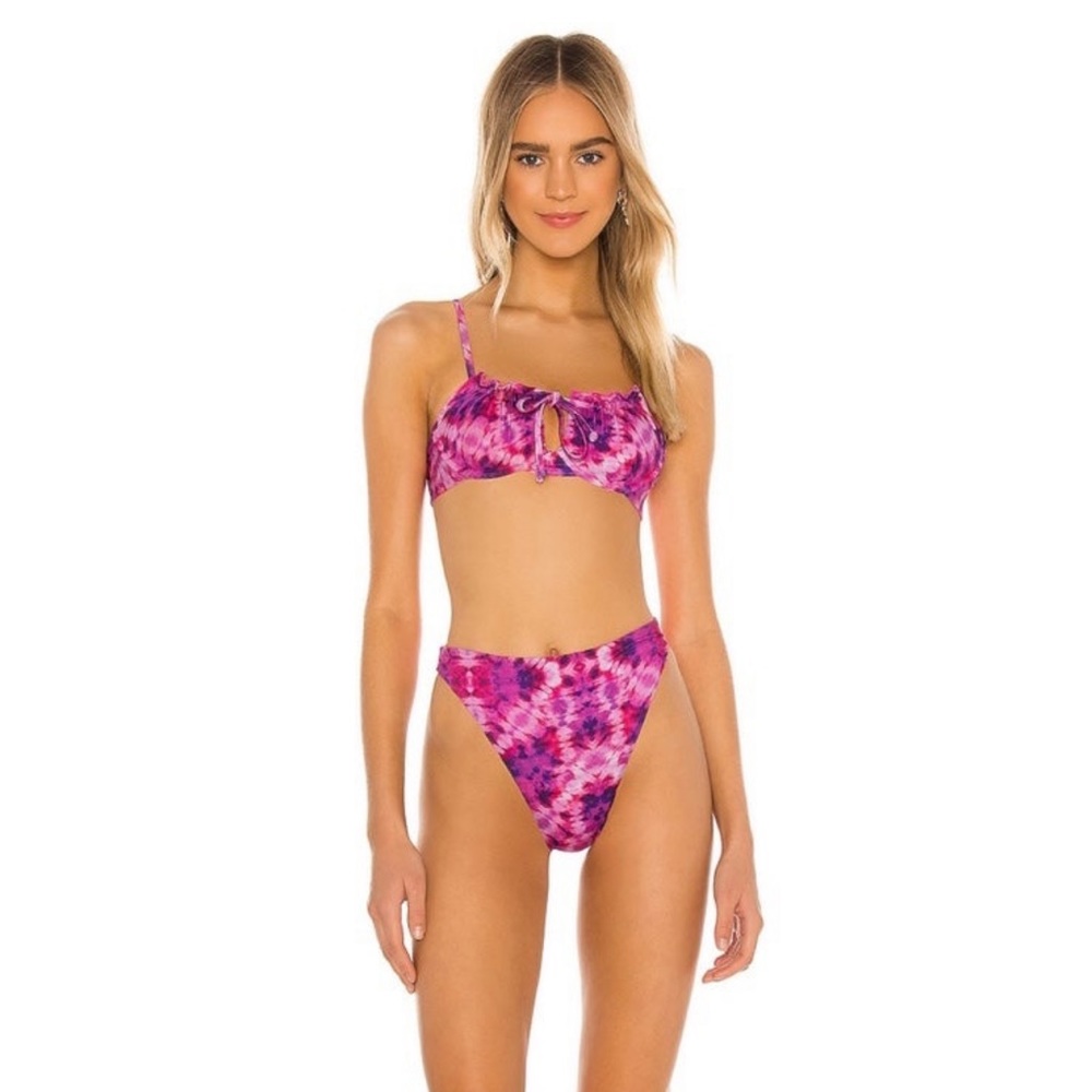 BEACH RIOT pink & purple tie dye bikini XS/S